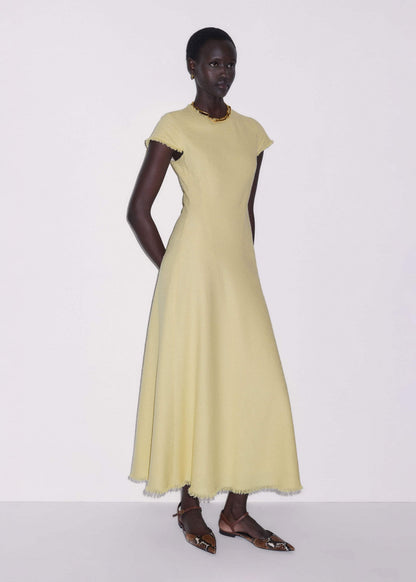 ME+EM Yellow Bias Cut Maxi Dress