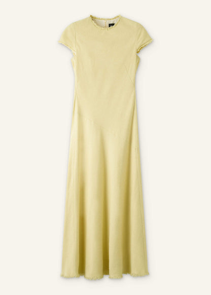 ME+EM Yellow Bias Cut Maxi Dress