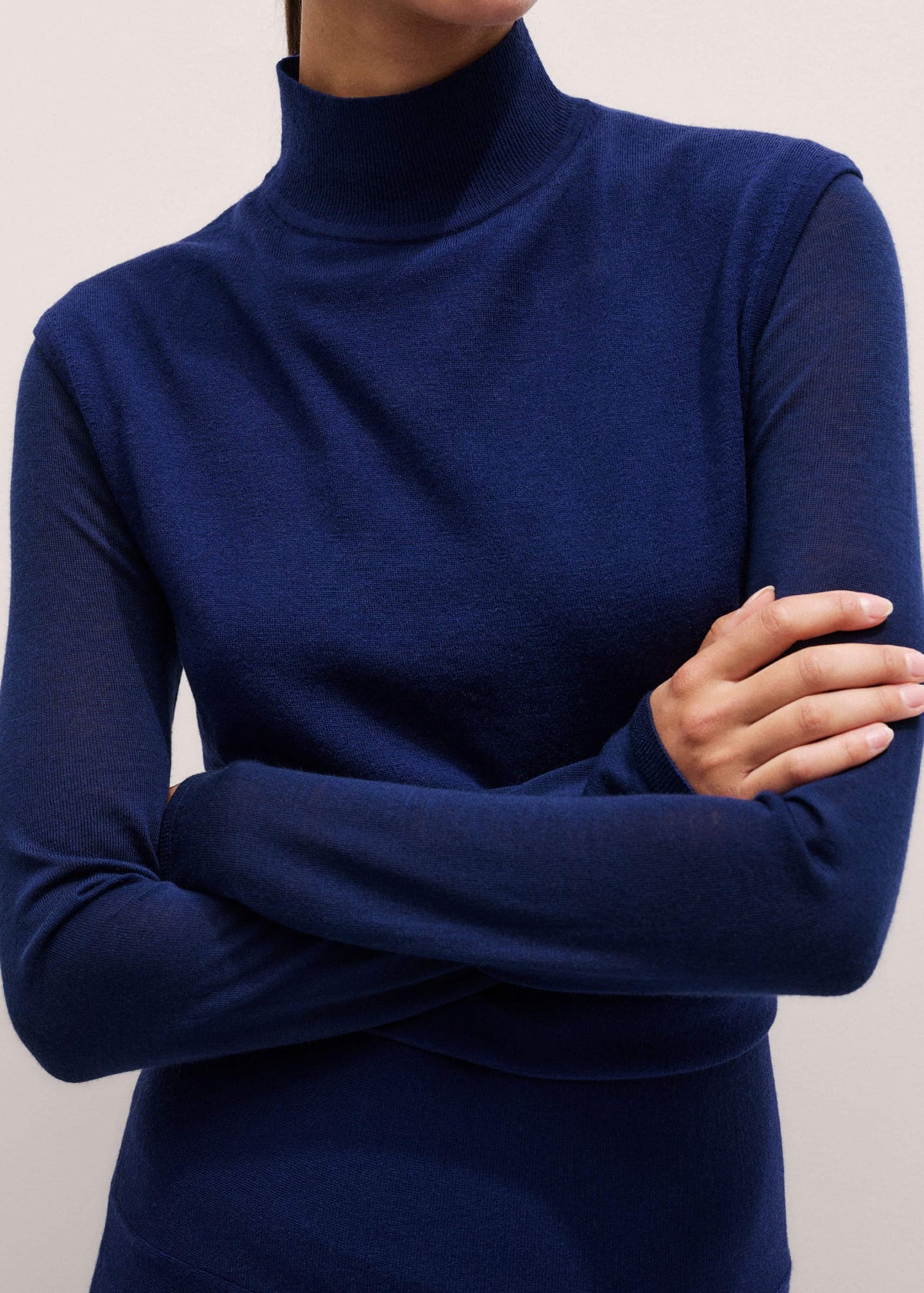 ME+EM Blue High Neck Knit Maxi Dress + Layering Top