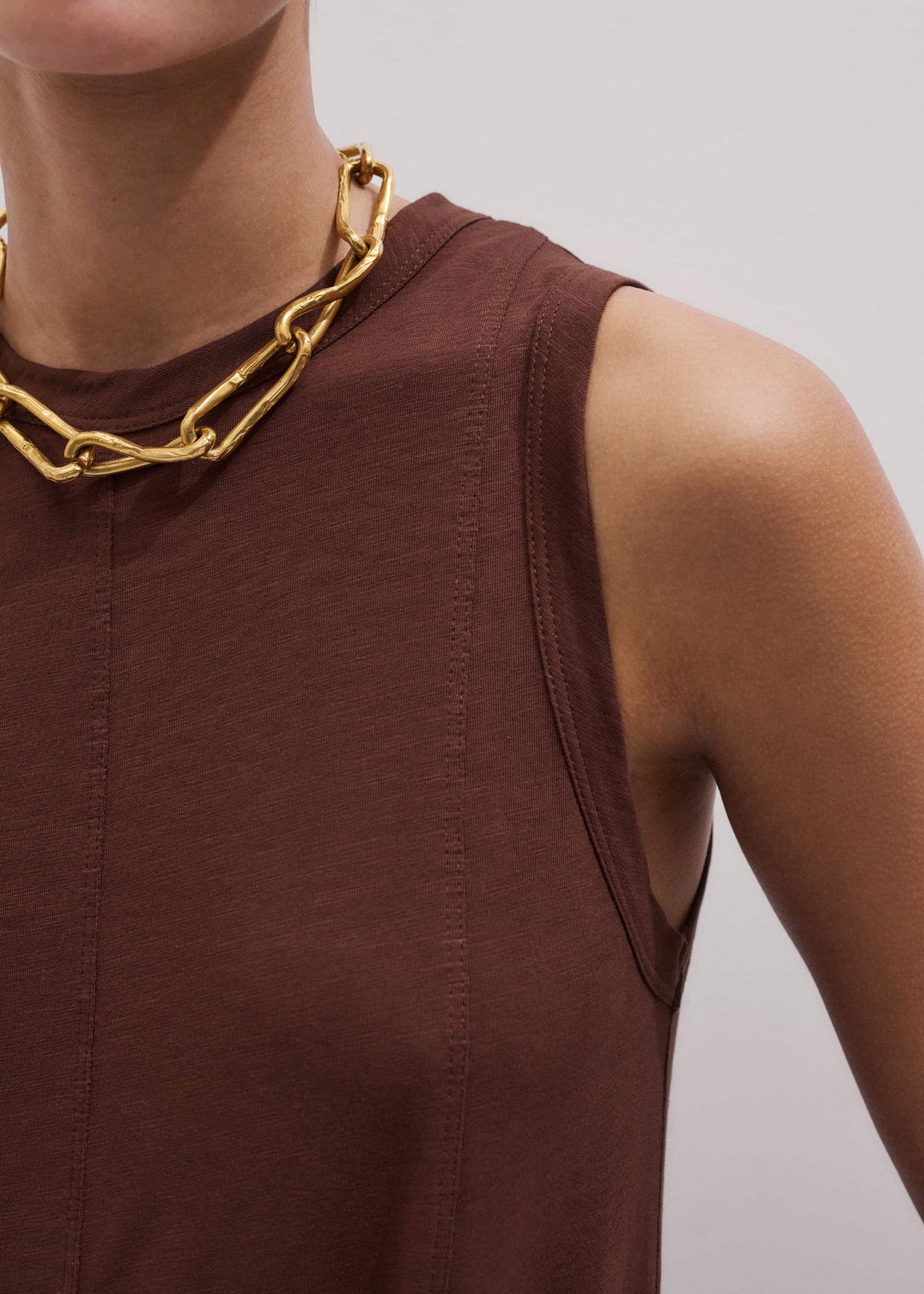 ME+EM Cinnamon Brown Maxi Swing Dress