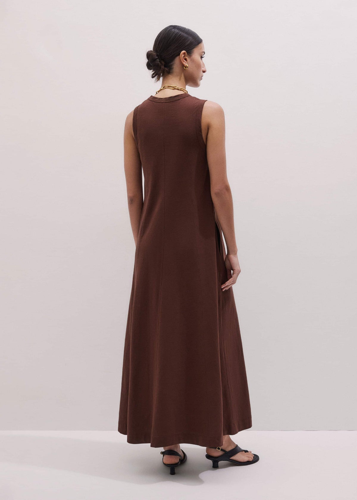 ME+EM Cinnamon Brown Maxi Swing Dress