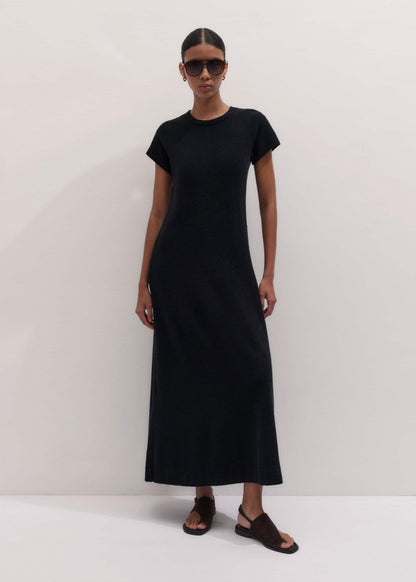 ME+EM Black A-Line Maxi Tee Dress