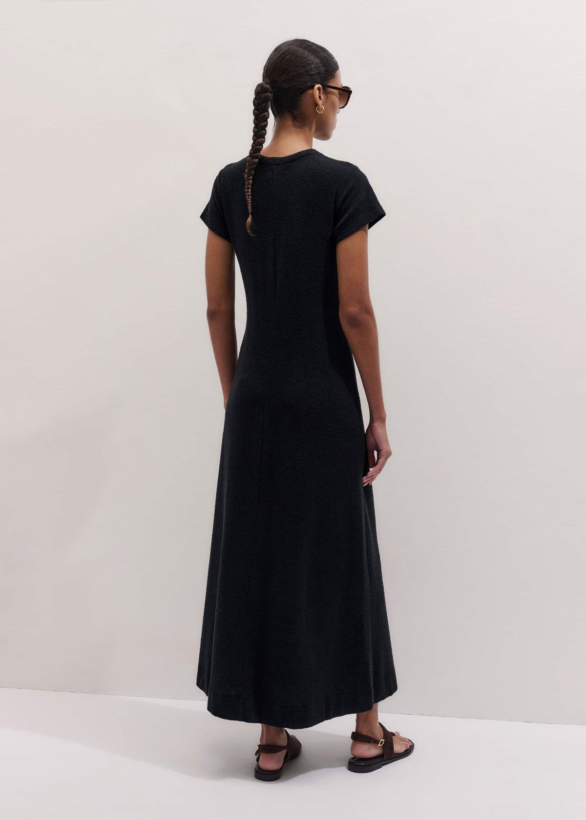 ME+EM Black A-Line Maxi Tee Dress