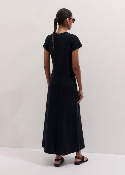 ME+EM Black A-Line Maxi Tee Dress