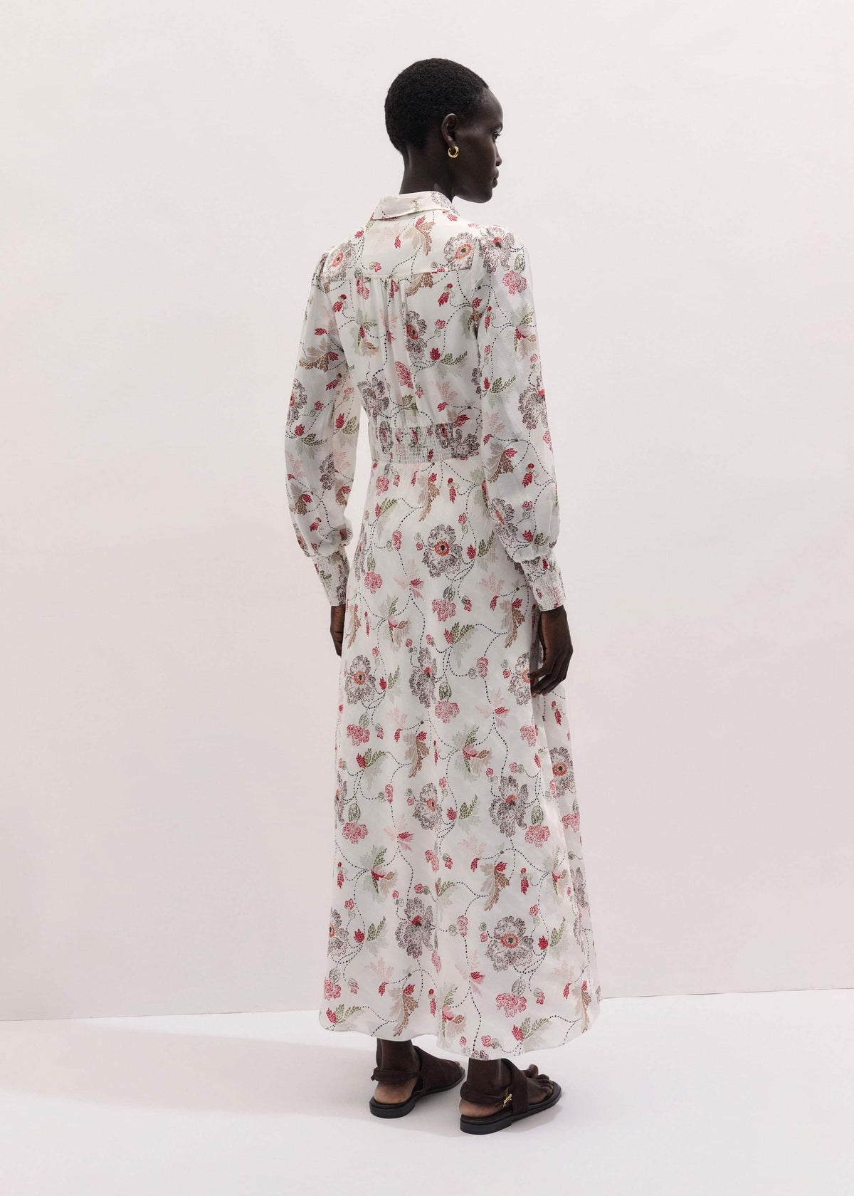 ME+EM Cream Fit + Flare Maxi Dress