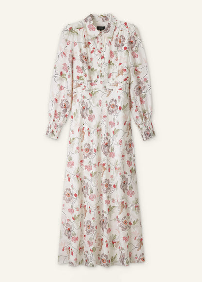 ME+EM Cream Fit + Flare Maxi Dress