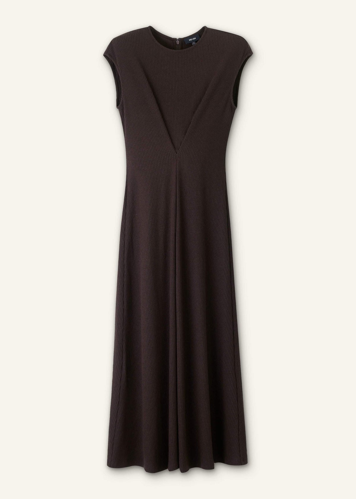 ME+EM Brown Draped Waist Clever Pleat Maxi Dress