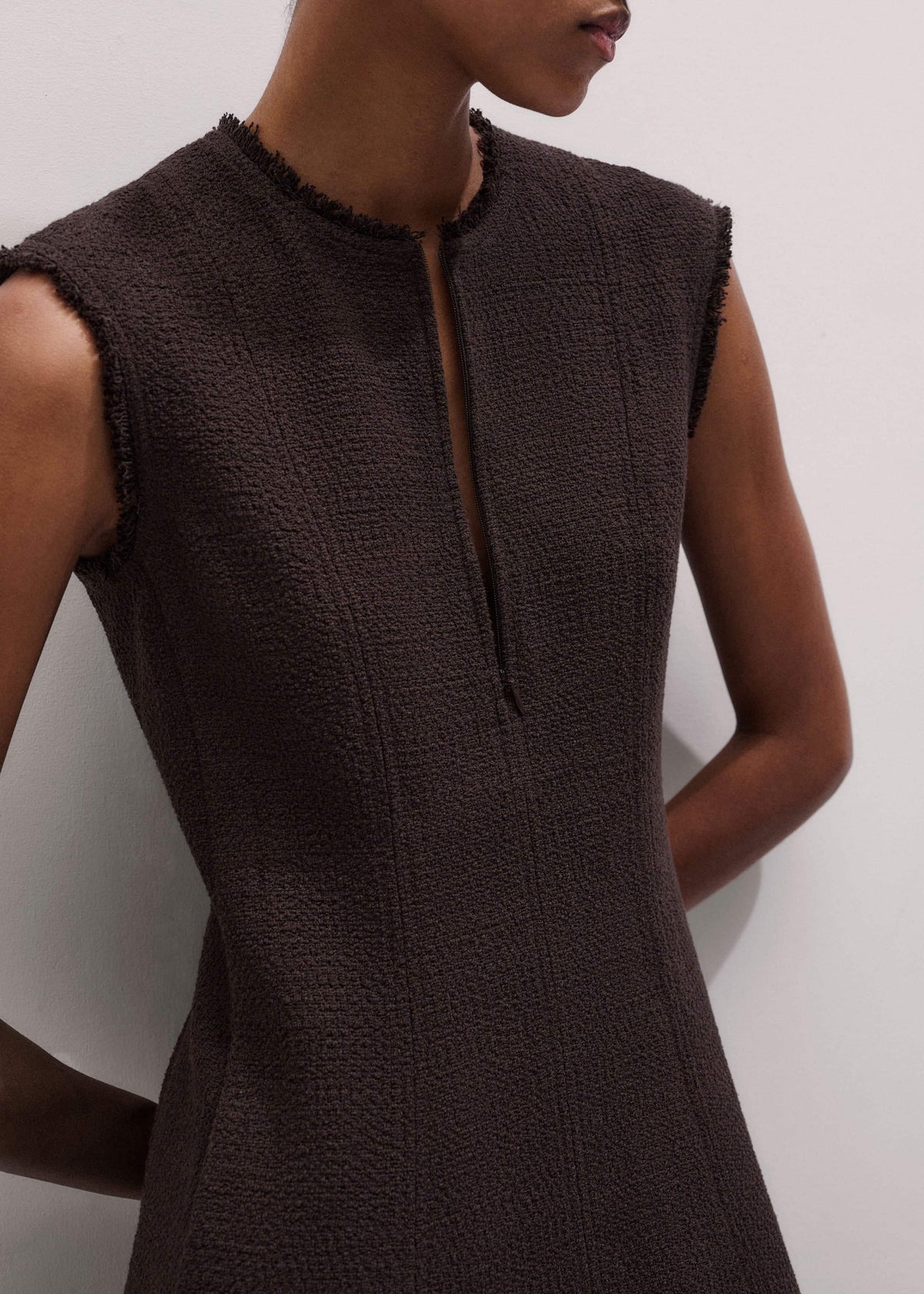ME+EM Brown Desk-To-Dinner Fit And Flare Maxi Dress