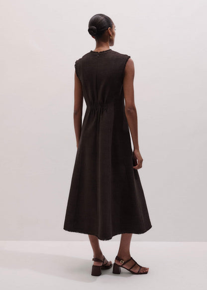 ME+EM Brown Desk-To-Dinner Fit And Flare Maxi Dress