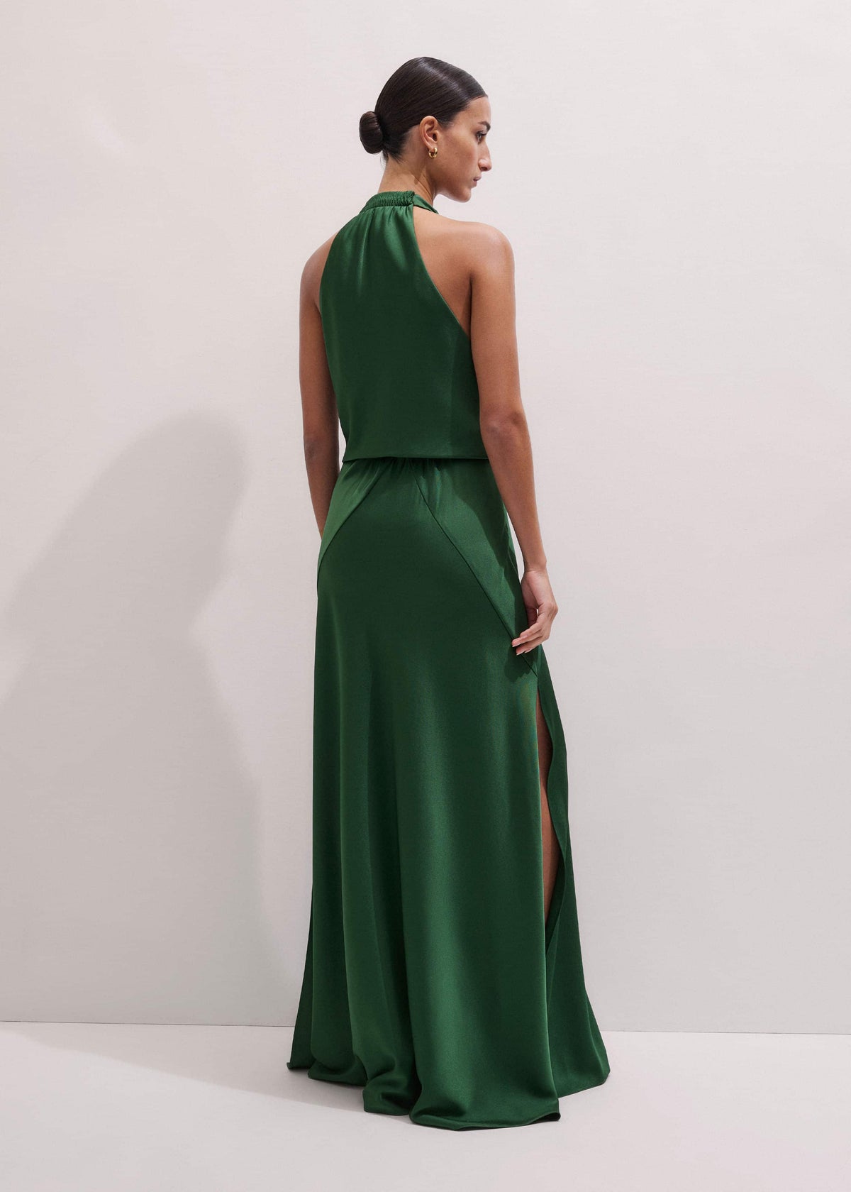 ME+EM Green Beautifully Draped Full-Length Dress