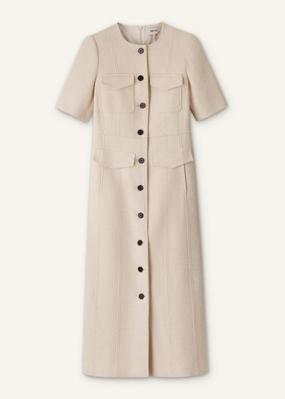 ME+EM Cream Button Front Maxi Dress