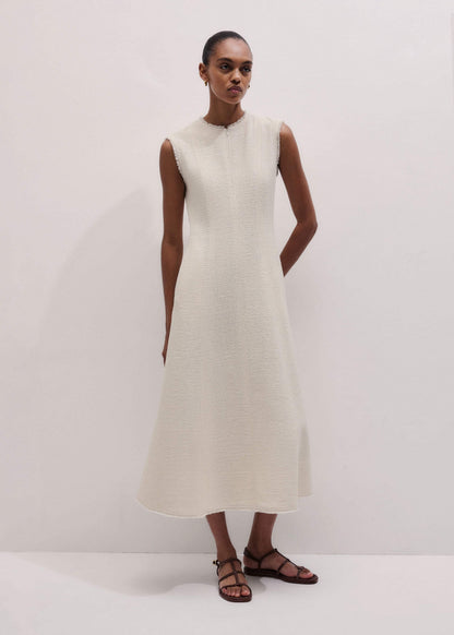 ME+EM Cream Desk-To-Dinner Fit And Flare Maxi Dress