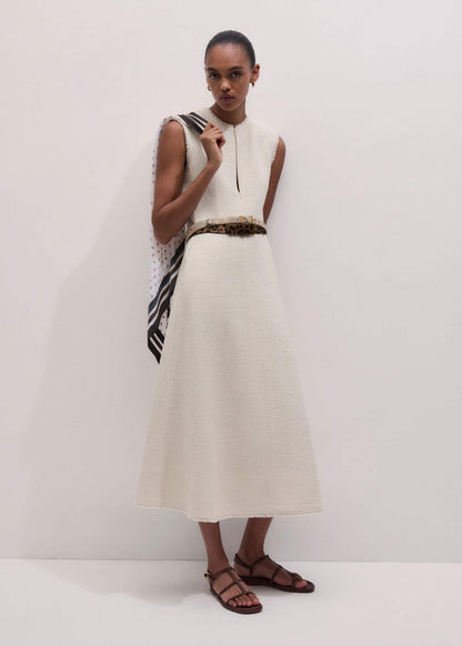 ME+EM Cream Desk-To-Dinner Fit And Flare Maxi Dress