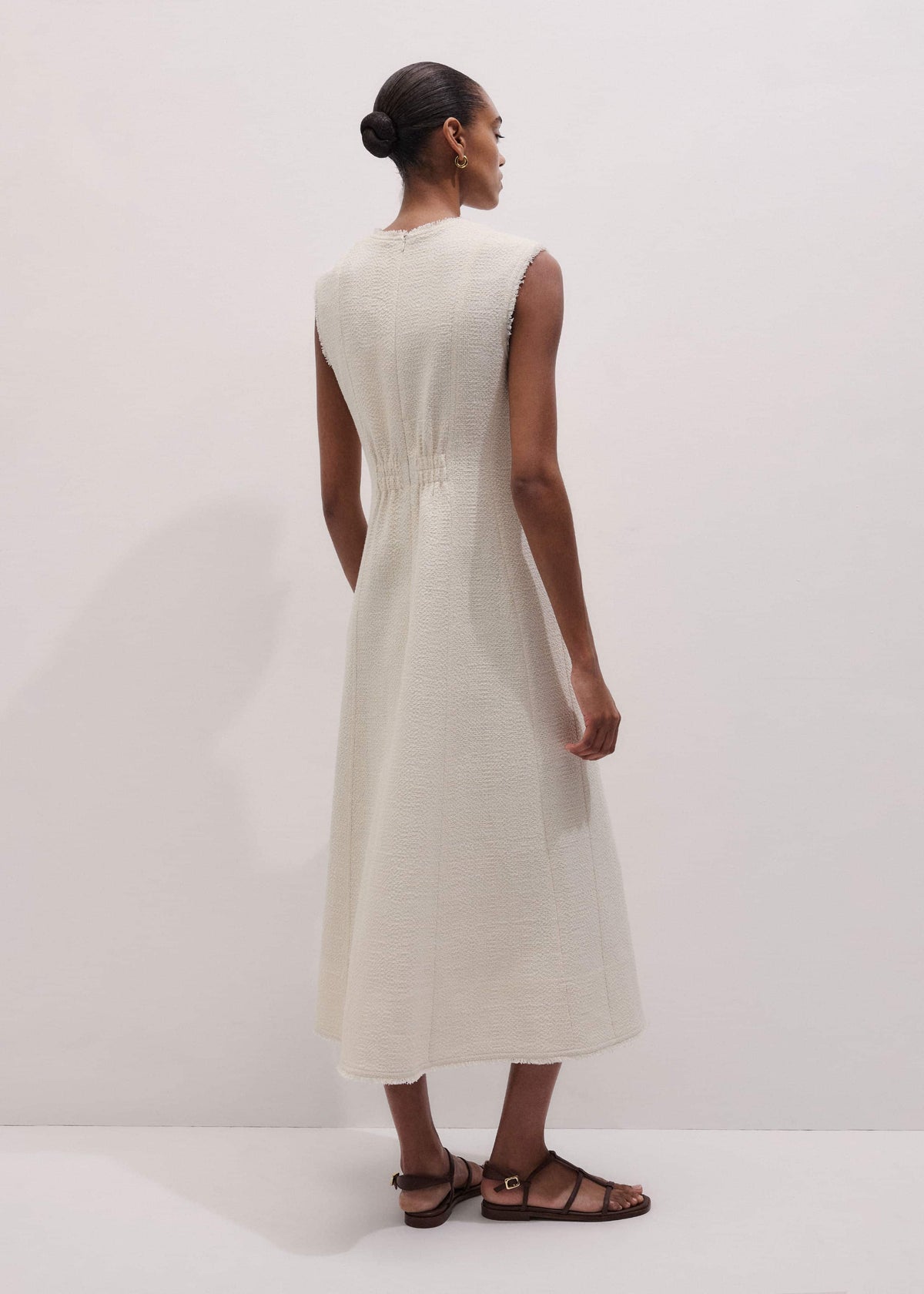 ME+EM Cream Desk-To-Dinner Fit And Flare Maxi Dress