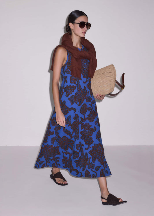 ME+EM Blue Maxi Swing Dress