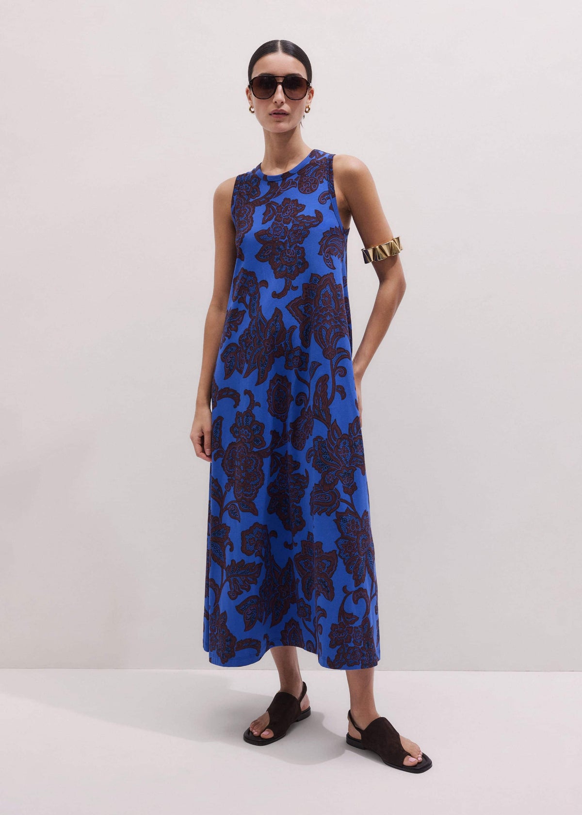 ME+EM Blue Maxi Swing Dress