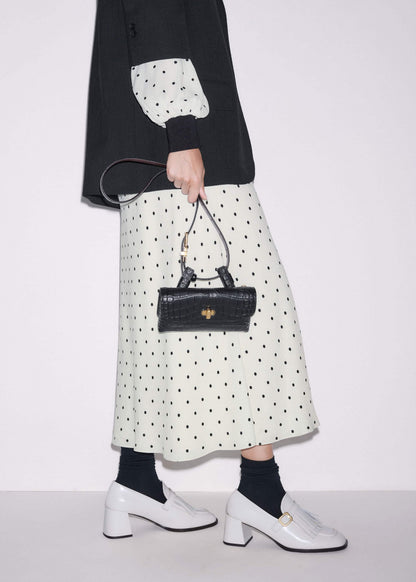 ME+EM Cream Winter Polka Dot Lace Trim Maxi Dress