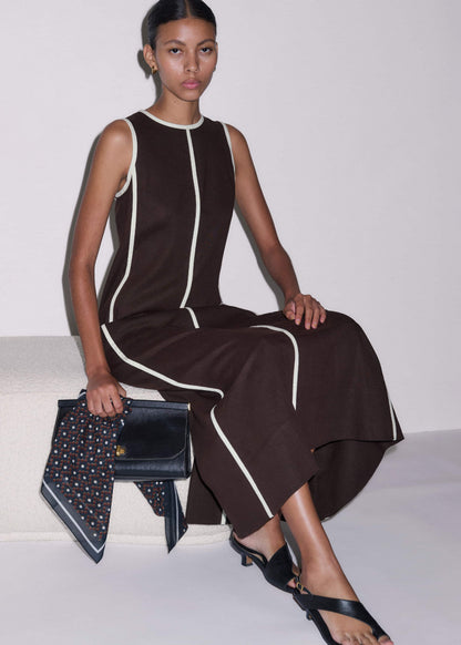 ME+EM Brown Crease-Less Linen Effortless Maxi Dress