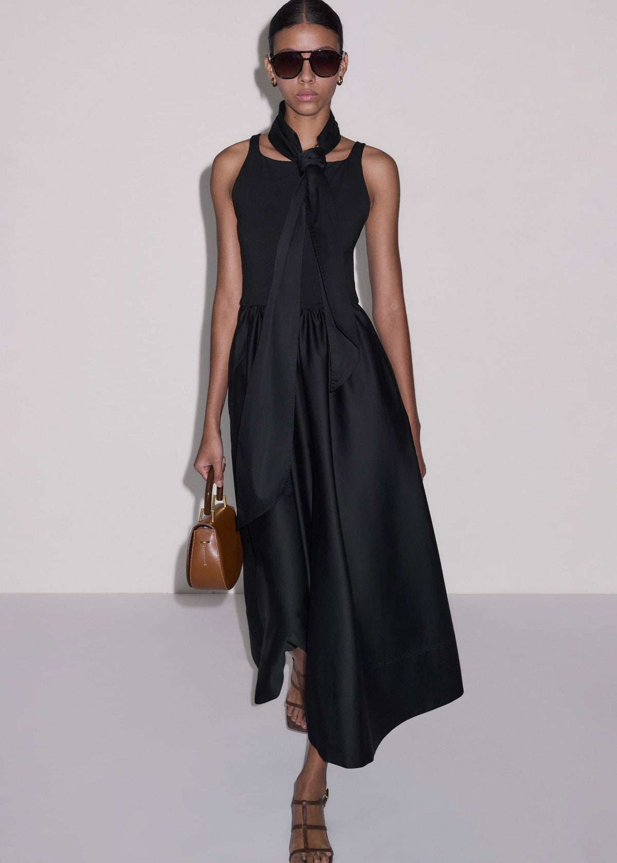 ME+EM Black Fit + Flare Maxi Dress