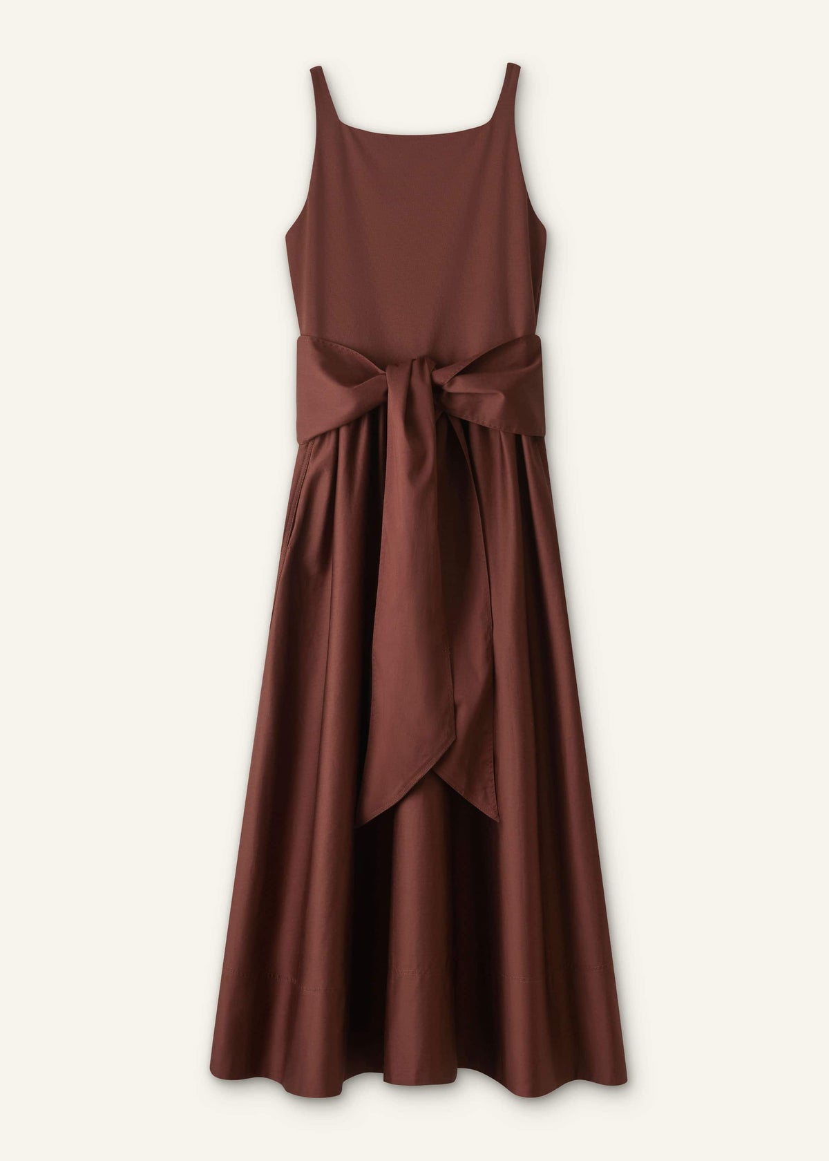 ME+EM Cinnamon Brown Fit + Flare Maxi Dress