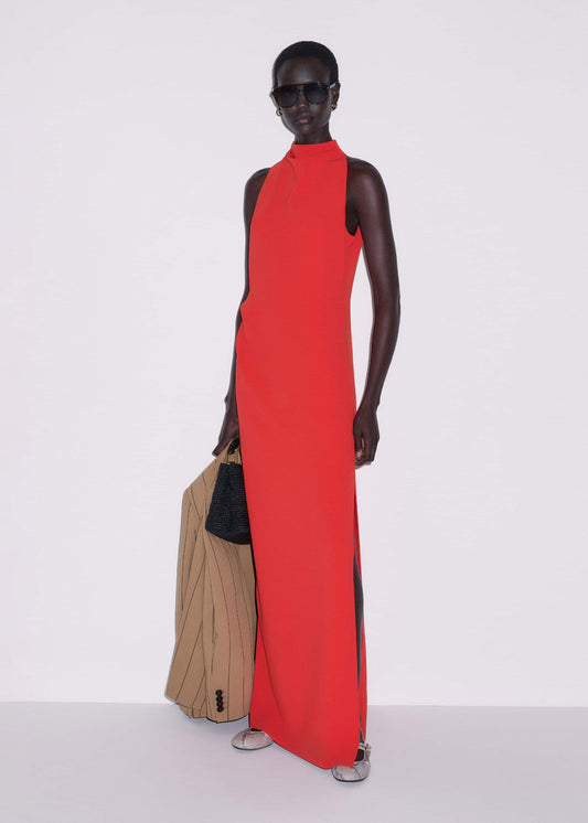 ME+EM Red Draped Full Length Dress