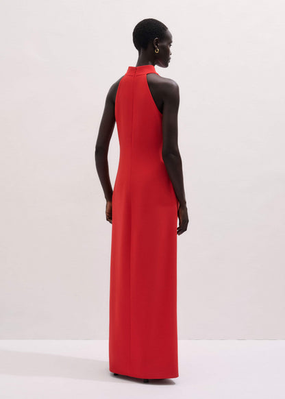 ME+EM Red Draped Full Length Dress