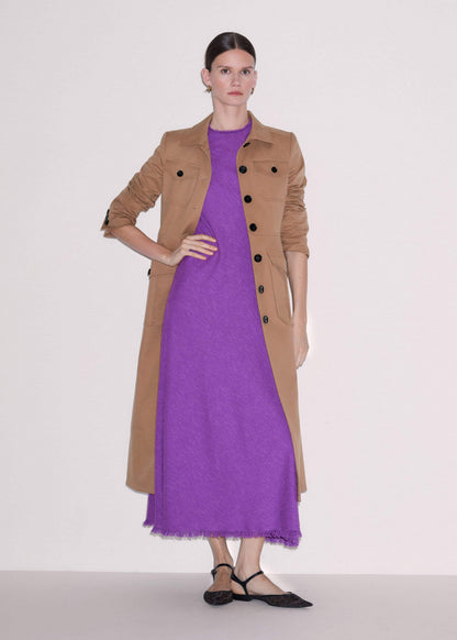 ME+EM Purple Bias Cut AM-PM Maxi Dress
