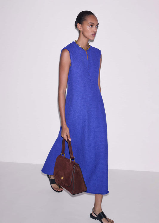 ME+EM Blue Desk-To-Dinner Fit And Flare Maxi Dress