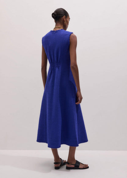 ME+EM Blue Desk-To-Dinner Fit And Flare Maxi Dress