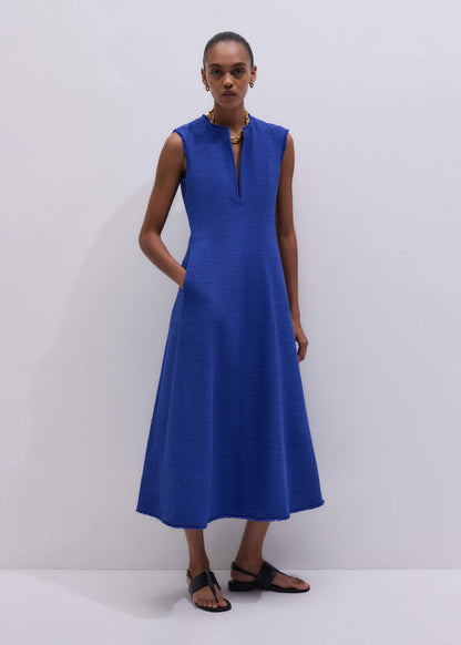 ME+EM Blue Desk-To-Dinner Fit And Flare Maxi Dress