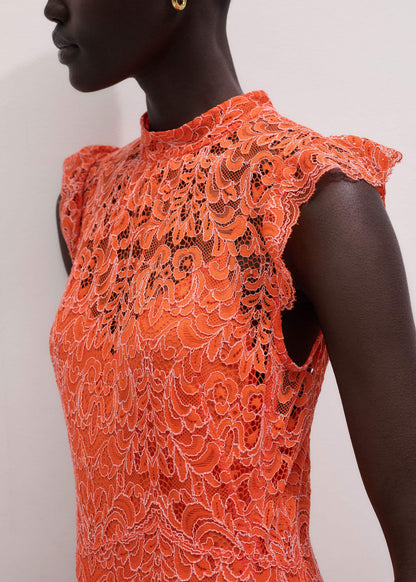ME+EM Orange Two Tone Full Length Dress