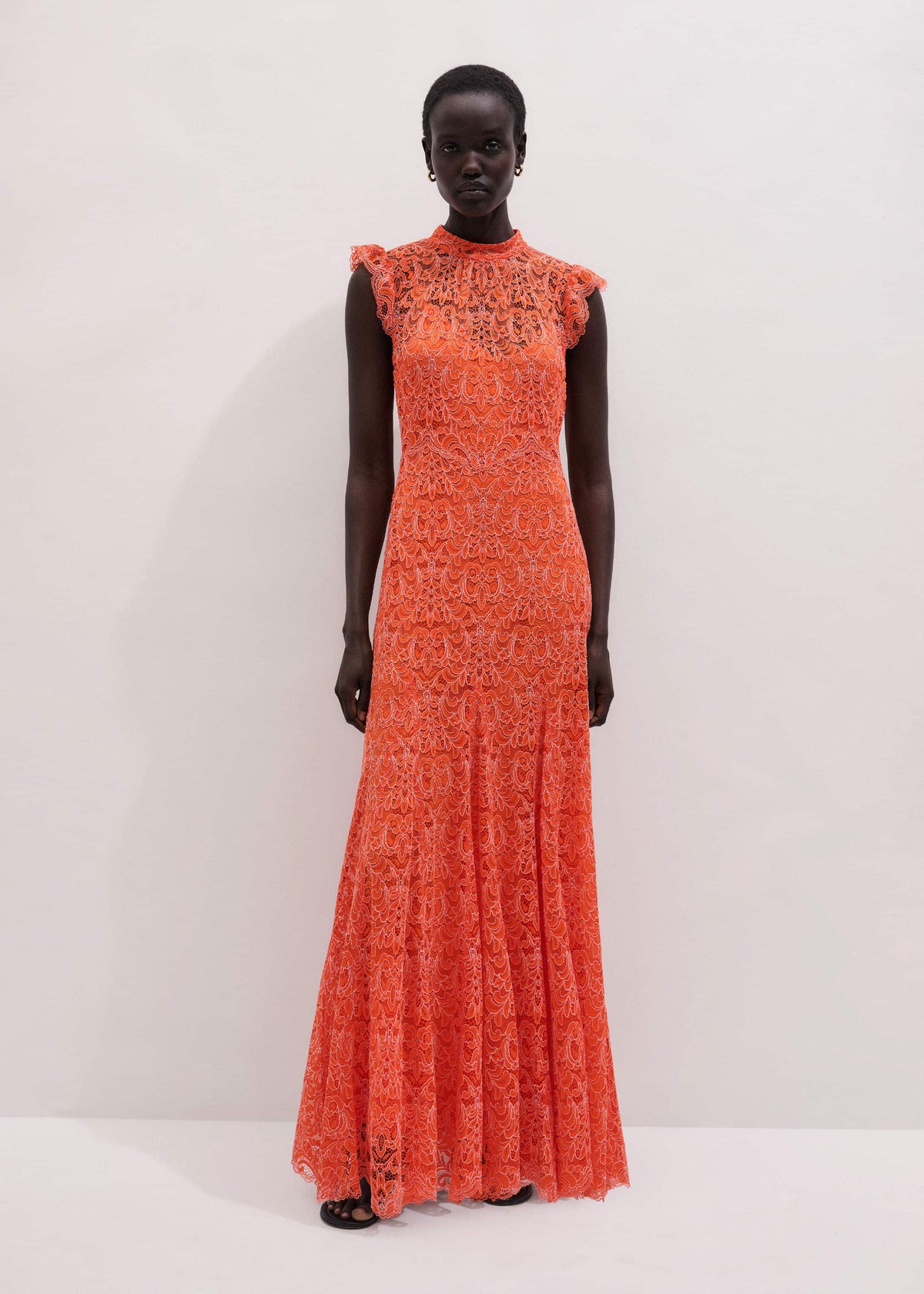 ME+EM Orange Two Tone Full Length Dress