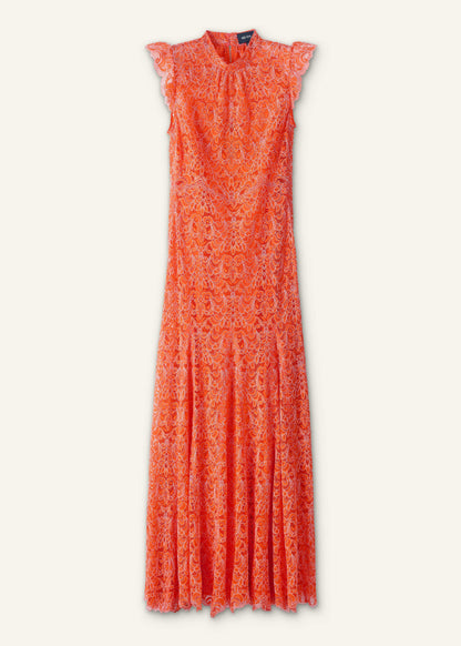 ME+EM Orange Two Tone Full Length Dress