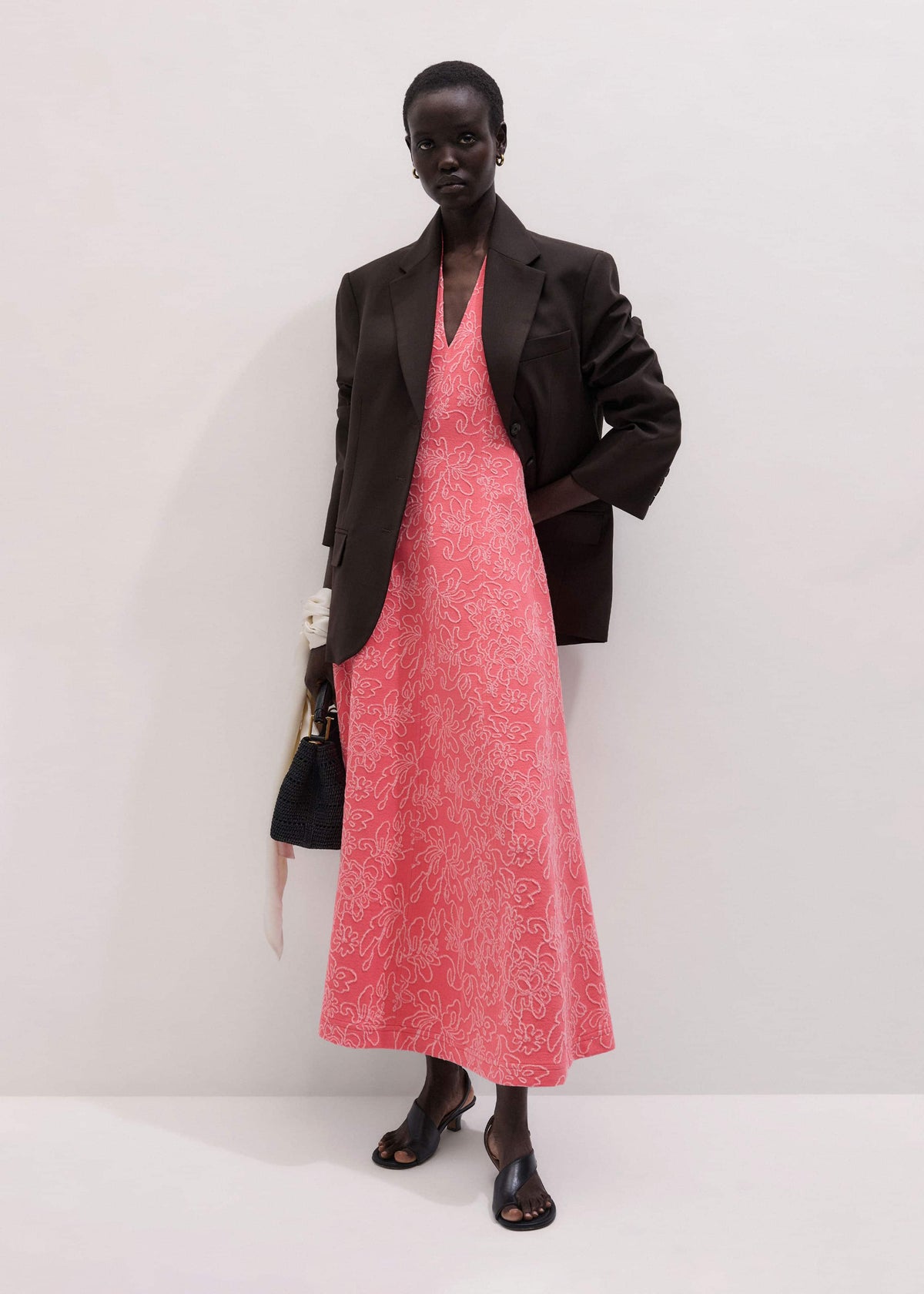 ME+EM Pink Panelled Fit + Flare Maxi Dress | ME+ME