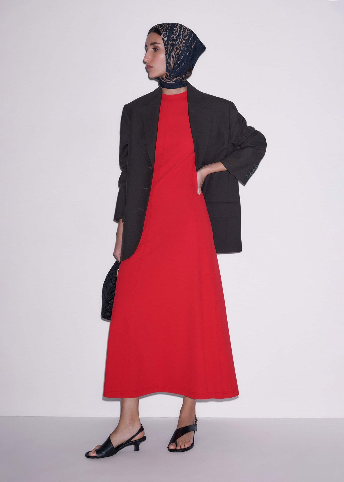 ME+EM Red Raglan Sleeve Maxi Dress