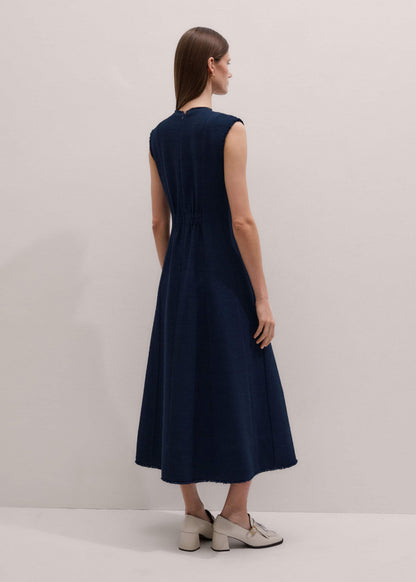 ME+EM Navy Desk-To-Dinner Fit + Flare Maxi Dress