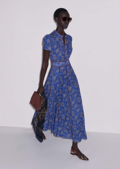 ME+EM Blue Fit + Flare Maxi Dress