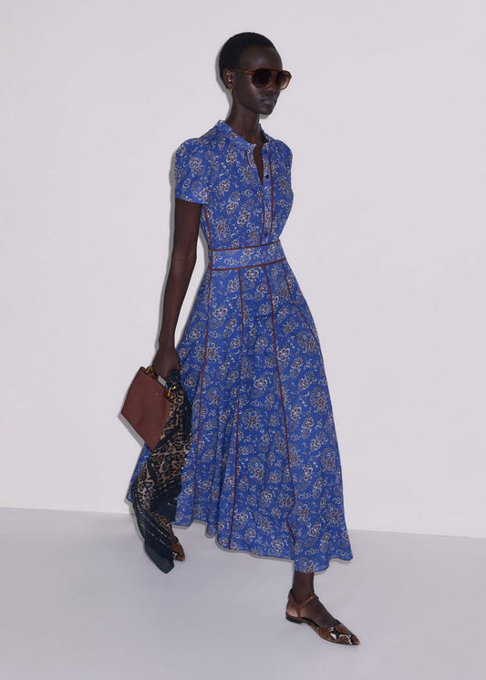 ME+EM Blue Fit + Flare Maxi Dress