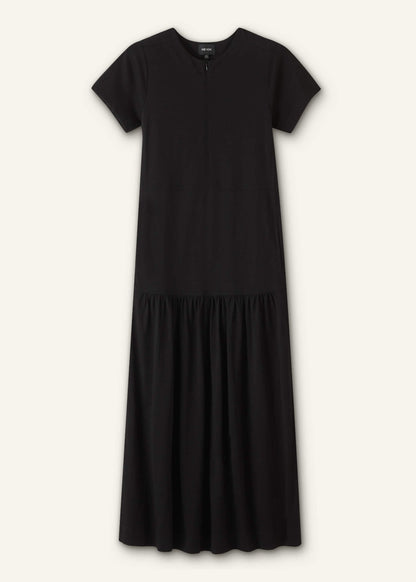 ME+EM Black A-Line Tiered Maxi Dress