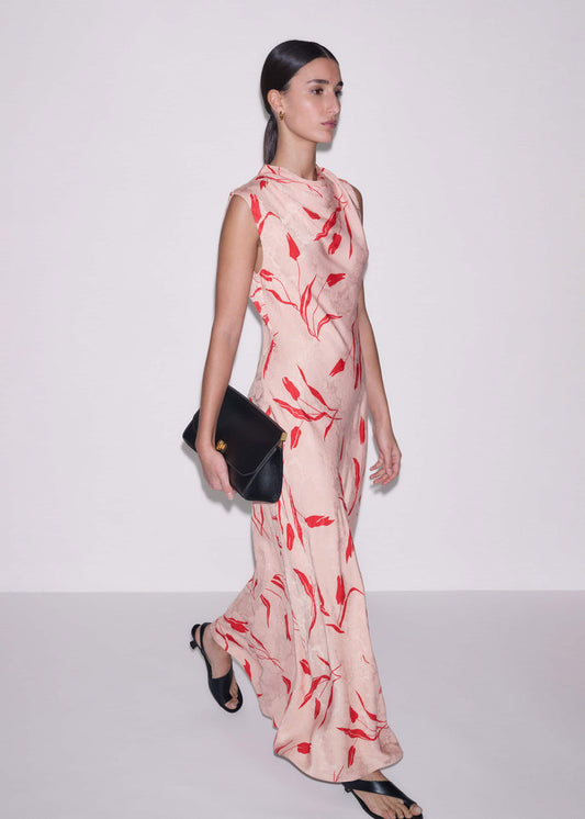 ME+EM Pink Bias Cut Maxi Dress
