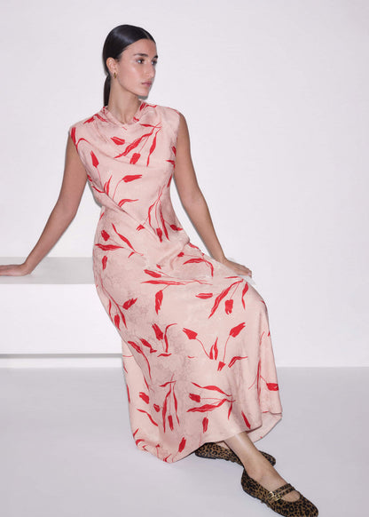 ME+EM Pink Bias Cut Maxi Dress
