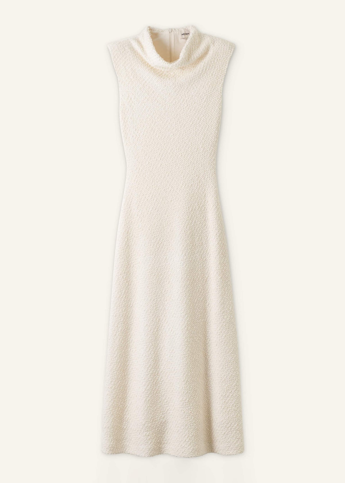 ME+EM Cream Cowl Neck Fit and Flare Maxi Dress