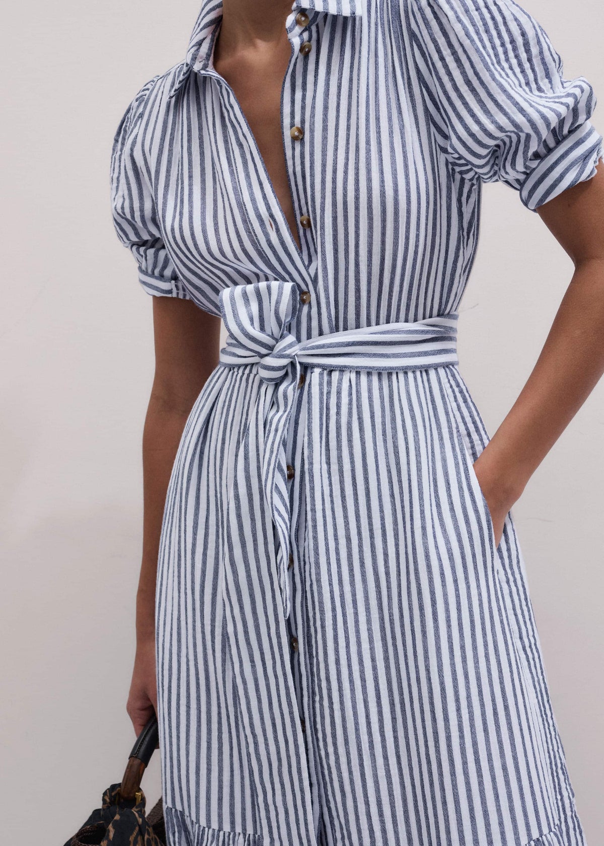 ME+EM Navy Midi Shirt Dress
