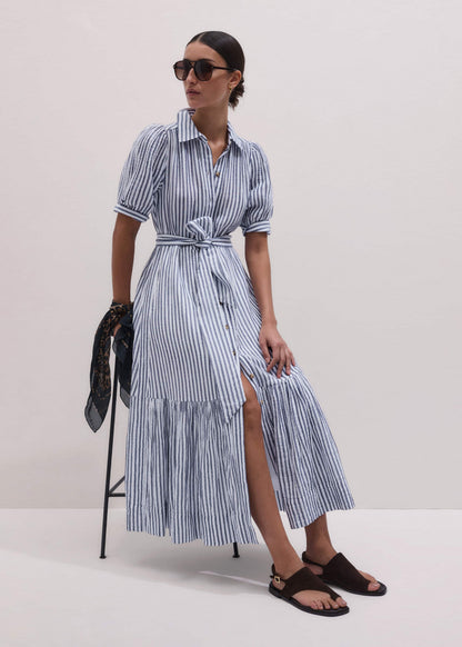ME+EM Navy Midi Shirt Dress
