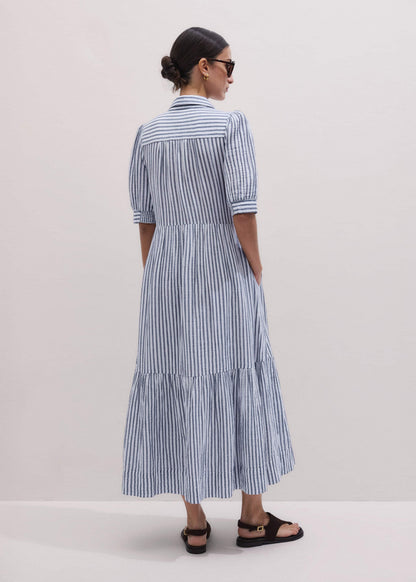 ME+EM Navy Midi Shirt Dress