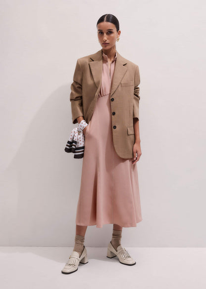 ME+EM Smoke Pink Contrast Stitch Midi Dress