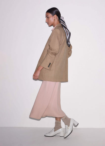 ME+EM Smoke Pink Contrast Stitch Midi Dress