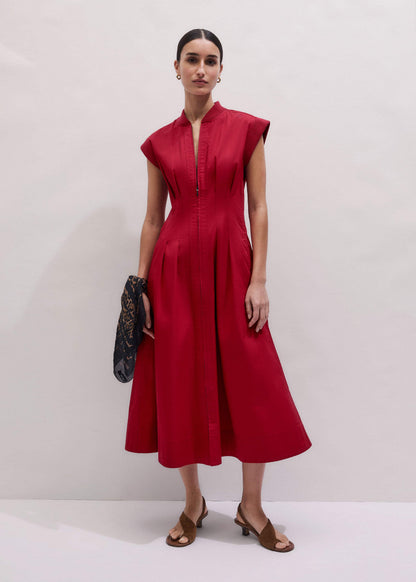 ME+EM Red Sporty Smart Midi Dress
