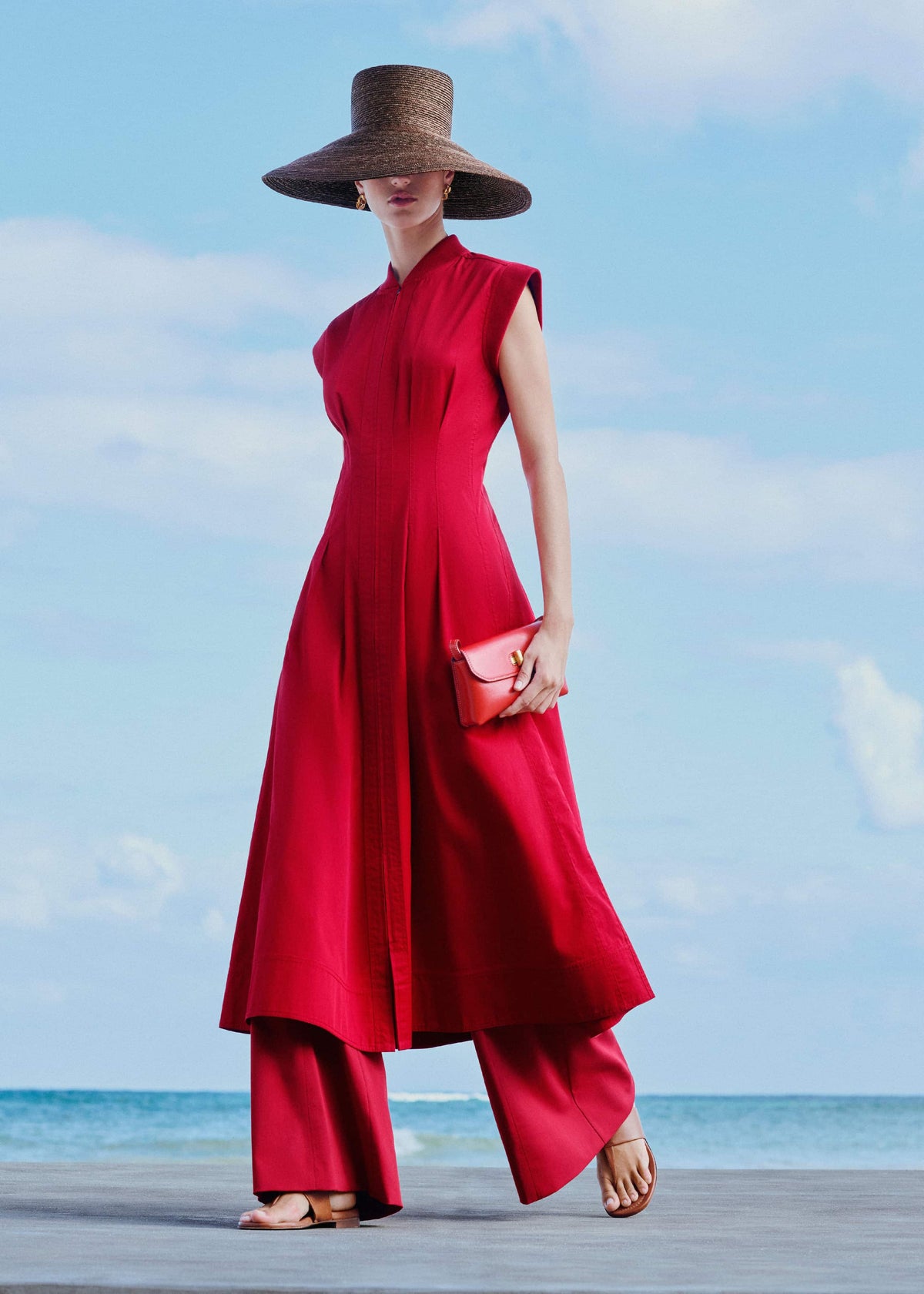 ME+EM Red Sporty Smart Midi Dress