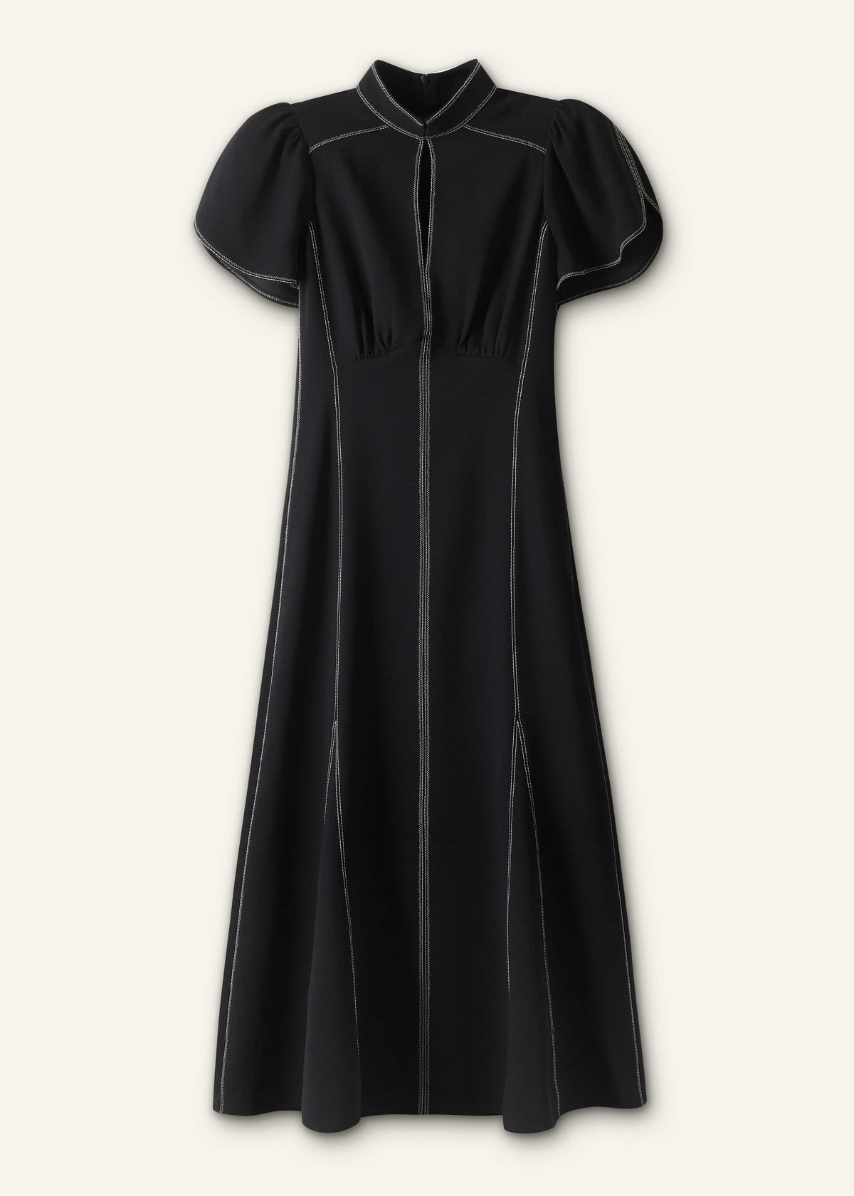 ME+EM Black Contrast Stitch Midi Dress